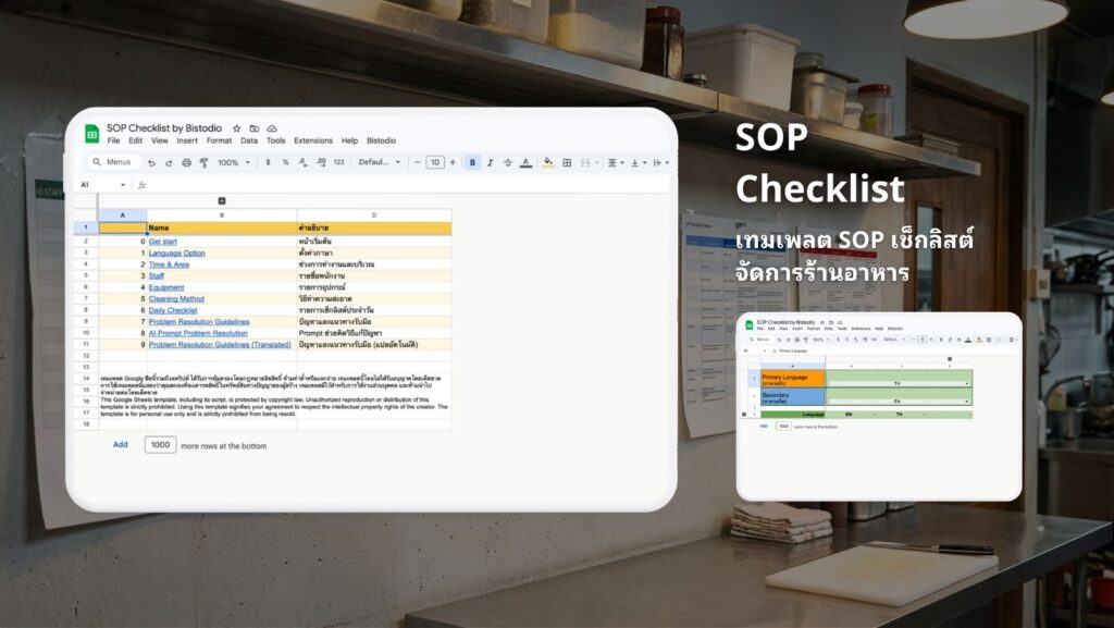 SOP เช็กลิสต์จัดการร้านอาหาร