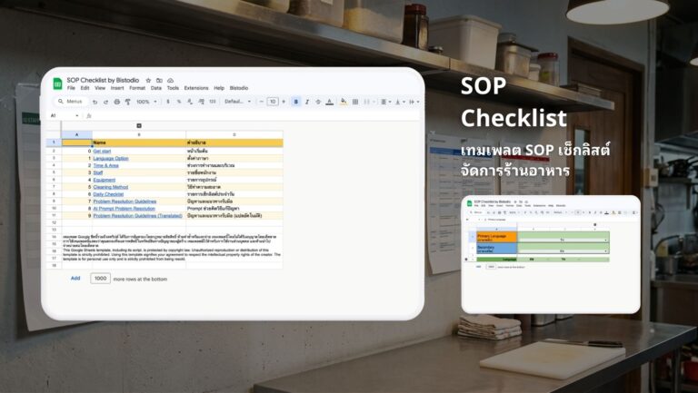 SOP เช็กลิสต์จัดการร้านอาหาร